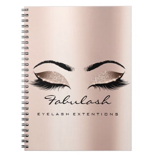 Lashes Extension Eyes Makeup Artist Rose Gold Skin Notebook
