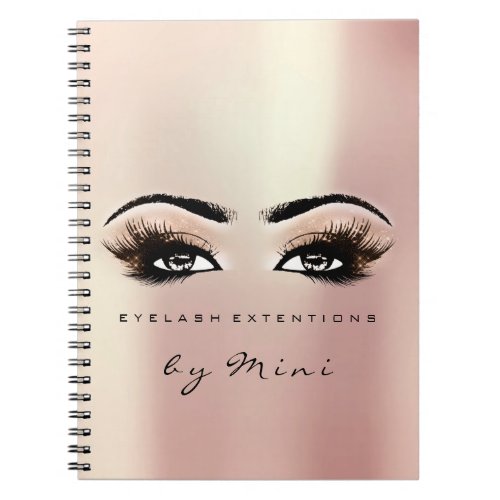 Lashes Extension Eyes Makeup Artist Rose Peach Notebook
