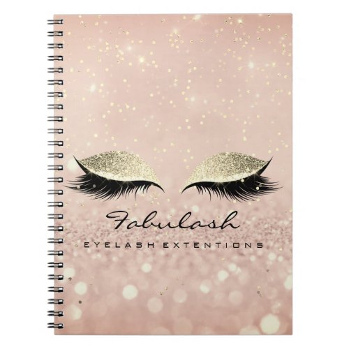 Lashes Extension Glitter Eyes Makeup Artist Rose Notebook