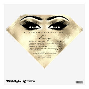 Lashes Extension Glitter Ivory Price List Eyes Wall Decal