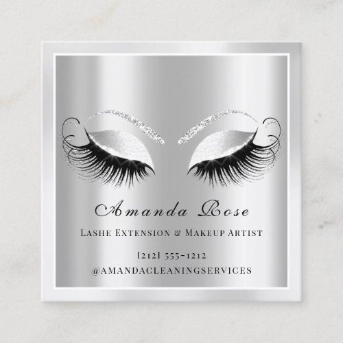 Lashes Extension Makeup Artist Beauty Gray Grey Appointment Card