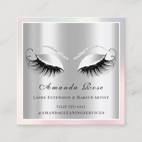 Lashes Extension Makeup Artist Beauty Gray Pink Appointment Card