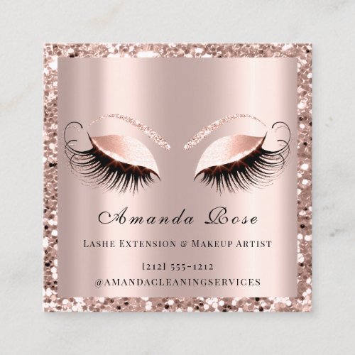 Lashes Extension Makeup Artist Beauty Rose Blush Appointment Card