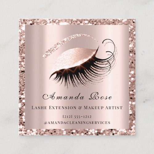 Lashes Extension Makeup Artist Beauty Rose Gold Appointment Card