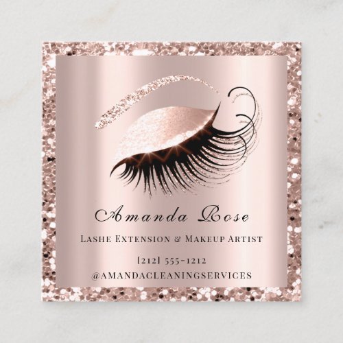 Lashes Extension Makeup Artist Beauty Rose Pink Appointment Card