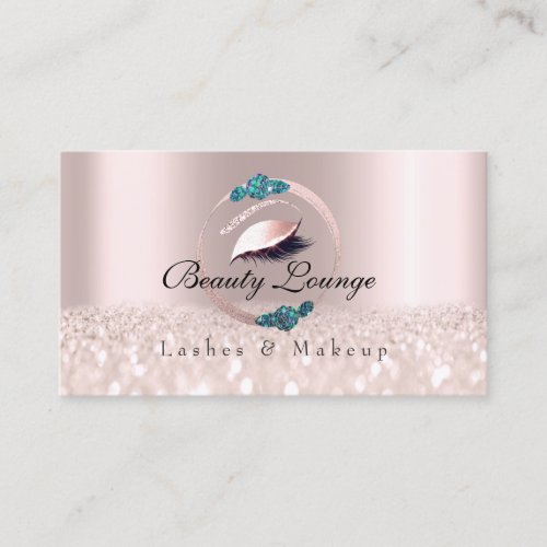 Lashes Extension Makeup Artist Blue Floral Rose1 Appointment Card