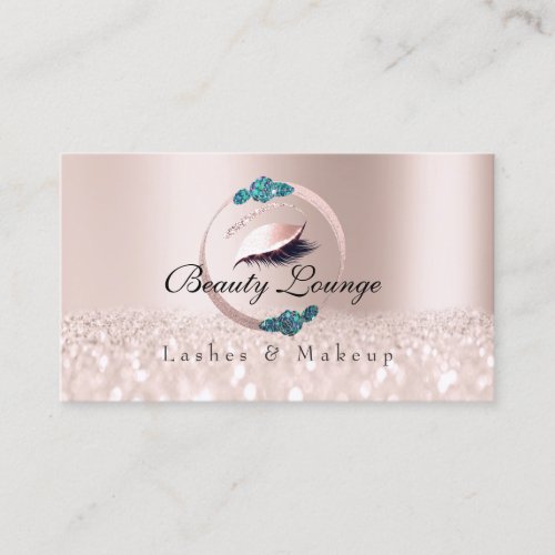 Lashes Extension Makeup Artist Blue Floral Rose Go Appointment Card
