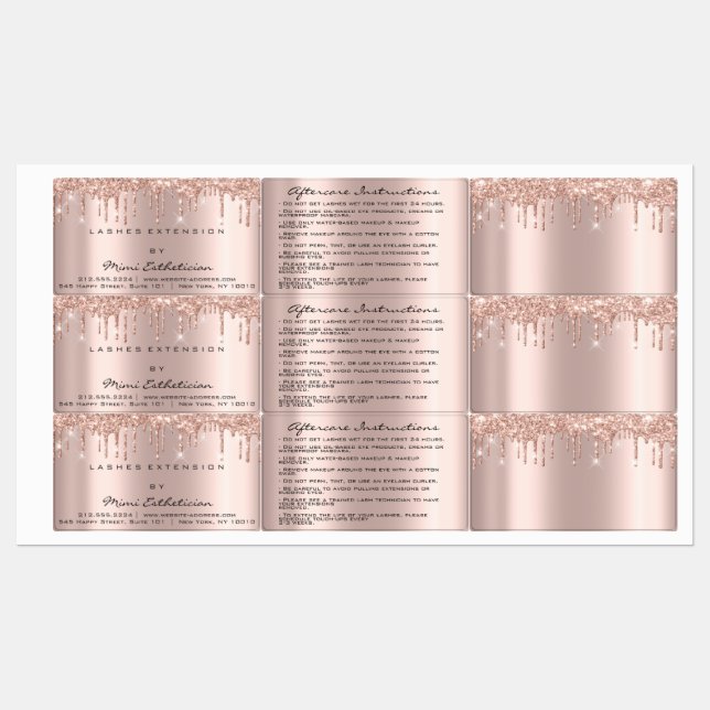 Lashes Extension Makeup Artist Drips Eyes Silvern Labels (Sheet)