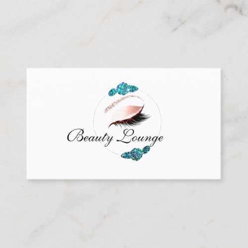 Lashes Extension Makeup Artist Florals Ocean White Appointment Card