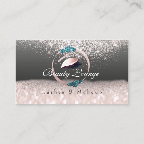Lashes Extension Makeup Artist Ocean Floral Gray Appointment Card