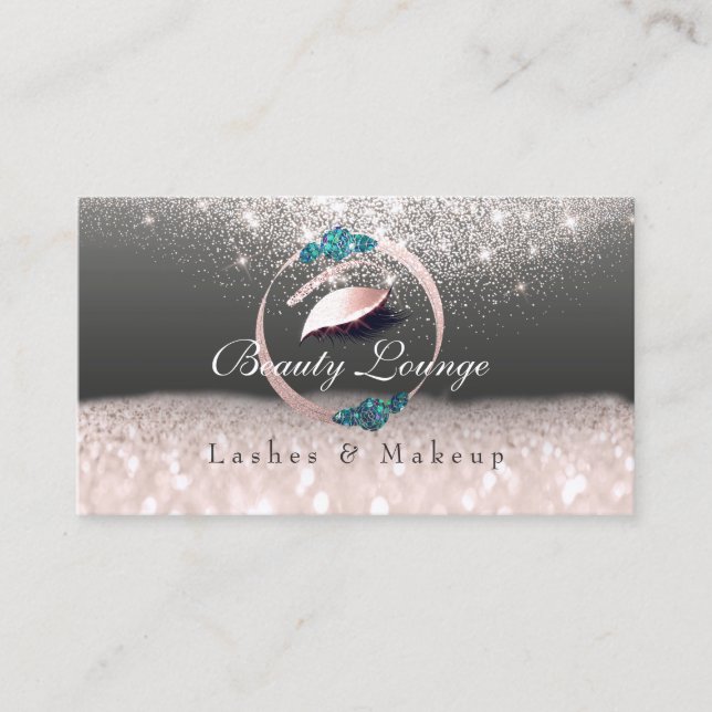 Lashes Extension Makeup Artist Ocean Floral Gray Appointment Card (Front)