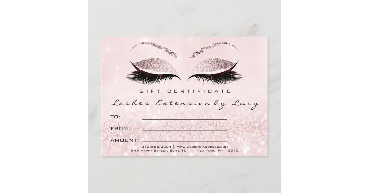 lashes extension makeup certificate gift glitter zazzlecom