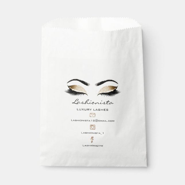 Lashes Extension Social Media Makeup Artist Sepia Favor Bag (Front)