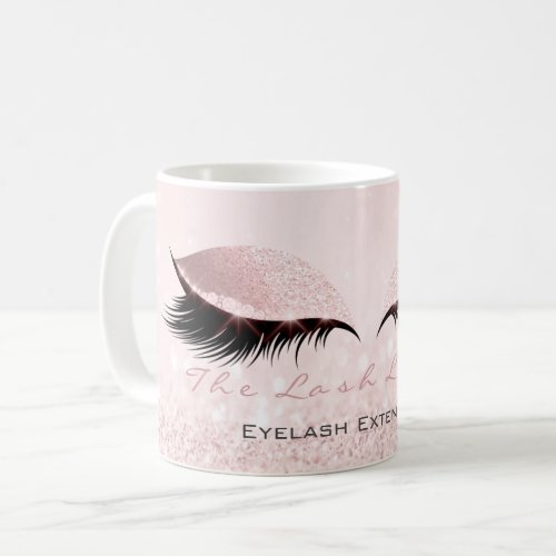 Lashes Extension Studio Pastel Pink Makeup Girly Coffee Mug