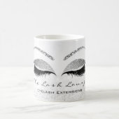 Lashes Extension White  Studio Silver Gray Glitter Coffee Mug (Center)