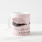 Lashes Extention Beauty Studio Rose Eye Glitter Coffee Mug (Front Left)