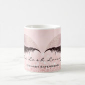 Lashes Extention Beauty Studio Rose Eye Glitter Coffee Mug (Center)