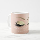 Lashes Extention Beauty Studio Rose  Gold Glitter Coffee Mug (Front Left)