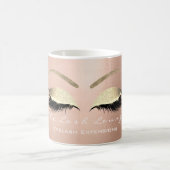 Lashes Extention Beauty Studio Rose  Gold Glitter Coffee Mug (Center)