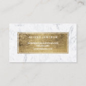 Lashes eye modern faux gold typography marble business card (Back)