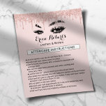 Lashes Eyelash Makeup Artist Aftercare Instruction Flyer<br><div class="desc">Lashes Eyelash Eyes Makeup Artist Aftercare Instruction Flyers.</div>