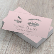 Lashes Eyelash Makeup Artist Blush Pink Salon Business Card at Zazzle