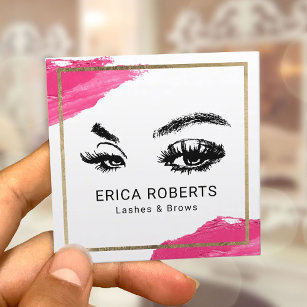 Lashes Eyelash Makeup Artist Modern Beauty Salon Square Business Card