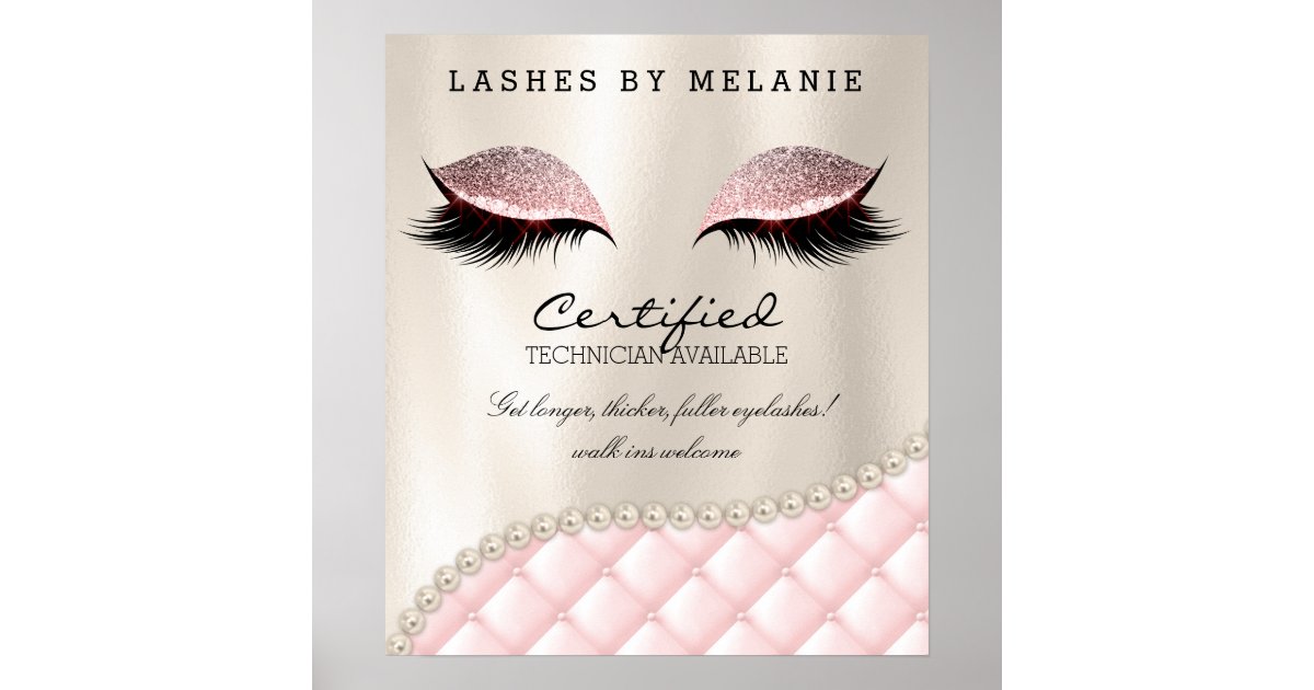 Lashes Eyelash Makeup Poster Pretty Eyes Zazzle