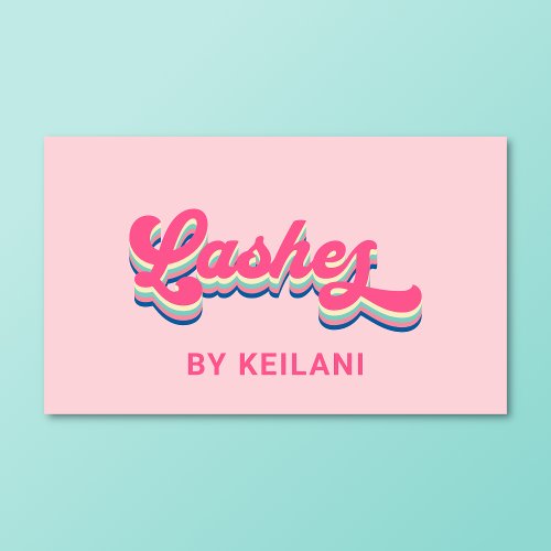 Lashes Eyelash Technician Groovy Retro Colorful Business Card