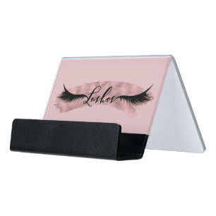 Lashes Eyelashes Extensions Makeup Beauty Salon Desk Business Card Holder