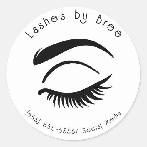 Lashes Eyelashes Lash Extensions Beauty  Classic Round Sticker
