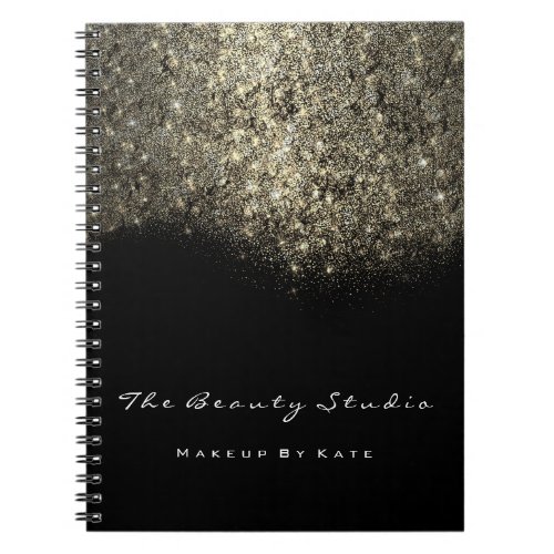 Lashes Eyes Makeup SPA Hair Artist Gold Glitter Notebook