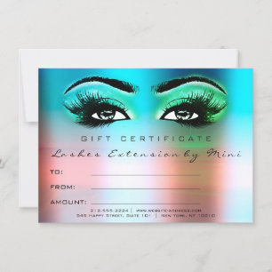 Lashes Eyes Purple Ombre Makeup Certificate Gift