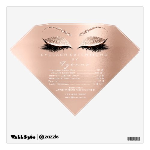 Lashes Eyes Rose Gold Price List Diamond White Wall Decal