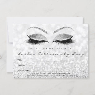 Lashes Gray Silver Makeup Certificate Gift Glitter