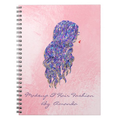 Lashes Hair Stylist Makeup Artist Pink Mermaid Vio Notebook