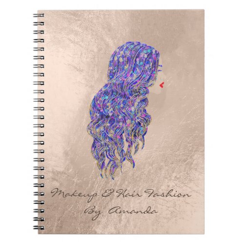 Lashes Hair Stylist Makeup Artist Purple Mermaid Notebook