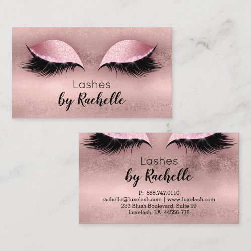 Lashes Lash Business Card Eyelash Rose Gold