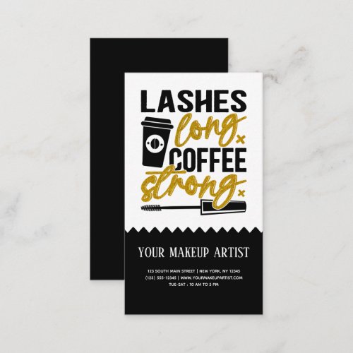 Lashes long Coffee strong business card