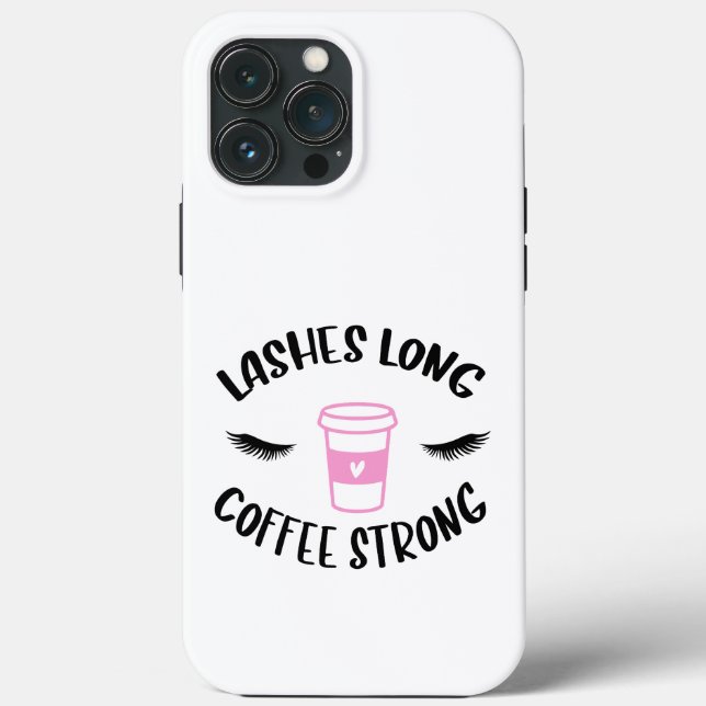 Lashes Long Coffee Strong Funny Pink Case-Mate iPhone Case (Back)