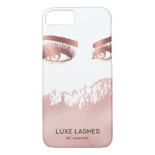 Lashes Makeup artist Beauty Eyes Rose Gold iPhone 8/7 Case