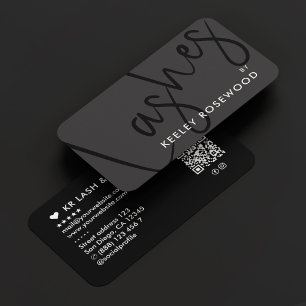 Lashes Makeup Artist Beauty Salon Elegant Black Business Card