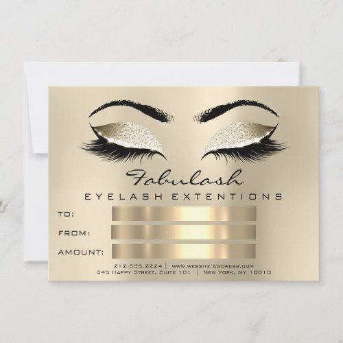 Lashes Makeup Artist Certificate Gift Champaigne