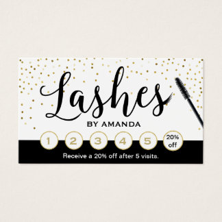 Lashes Makeup Artist Classy Script Loyalty Punch Business Card