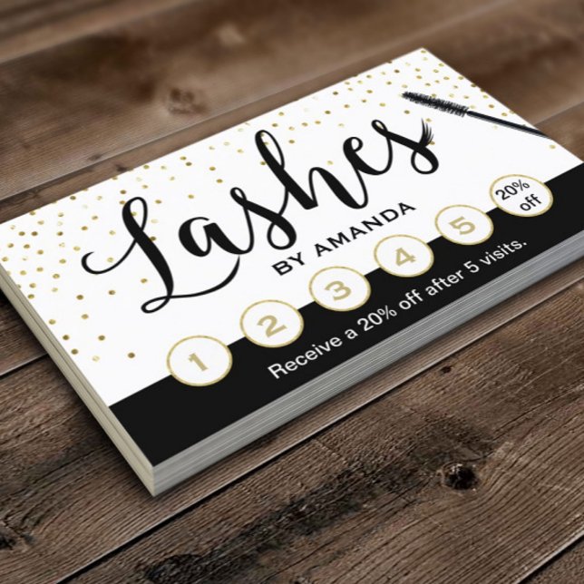 Lashes Makeup Artist Classy Script Loyalty Punch Card (Creator Uploaded)