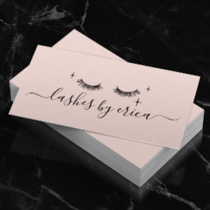 Lashes Makeup Artist Cute Drawing Blush Pink Business Card