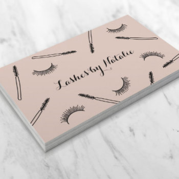 Lashes Makeup Artist Cute Eyelash Salon Pink Business Card by cardfactory at Zazzle