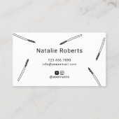 Lashes Makeup Artist Cute Mascara Wands Salon Business Card (Back)