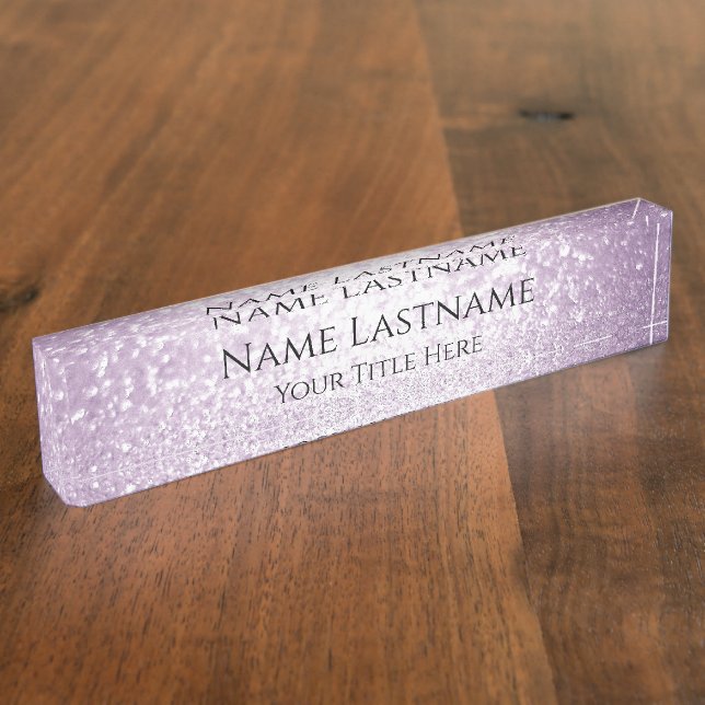 Lashes Makeup Artist Event Planner Purple Violet Desk Name Plate (Side)