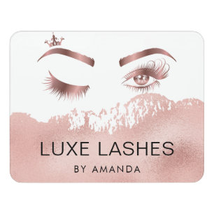 Lashes Makeup artist Eyebrows Glitter Rose Gold Do Door Sign